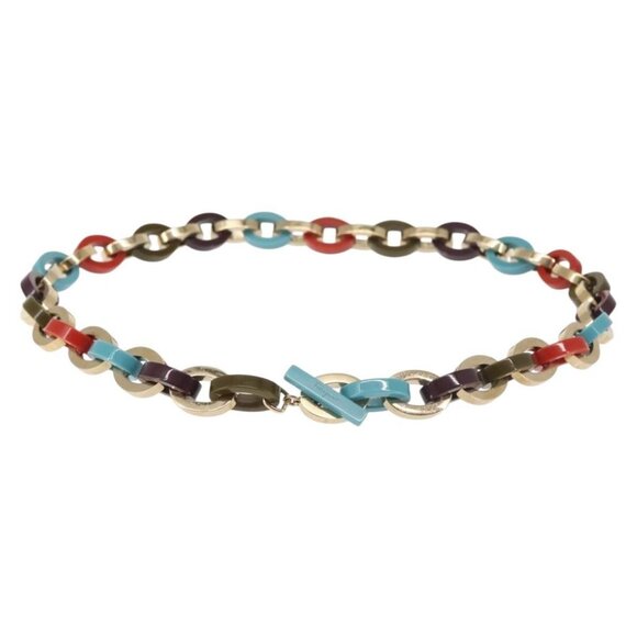 Salvatore Ferragamo Chain Belt plastic Gold Auth - Picture 2 of 9